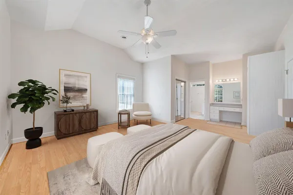 a view of a swimming pool with a patio