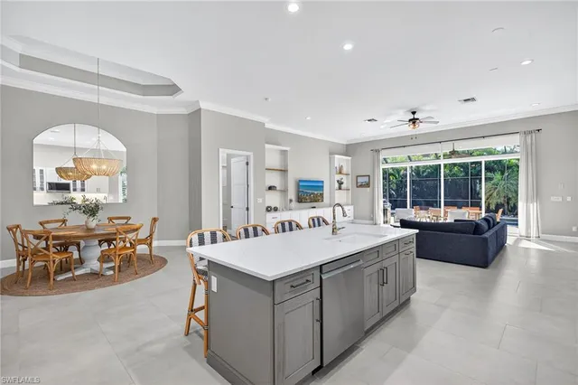 a large living room with a large window