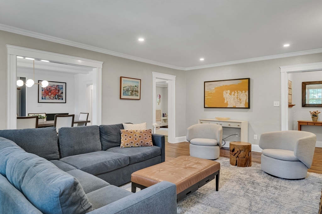 30 Perkins Street, Unit 1 Newton, MA 02465 - Photo 17 of 34 a living room with furniture and a view of kitchen