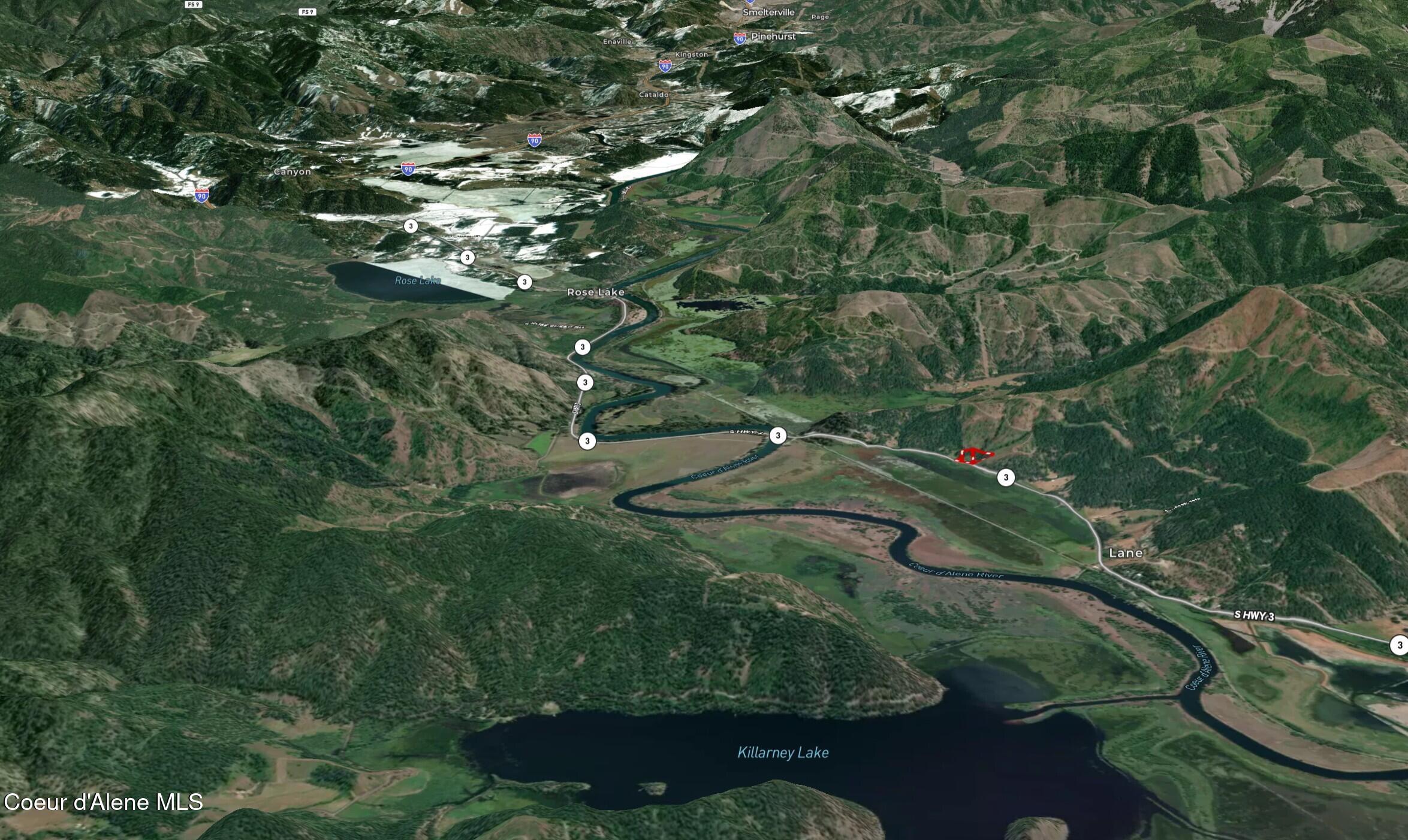 22090 State Highway 3 Cataldo, ID 83810 - Photo 67 of 67 aerial 3D view