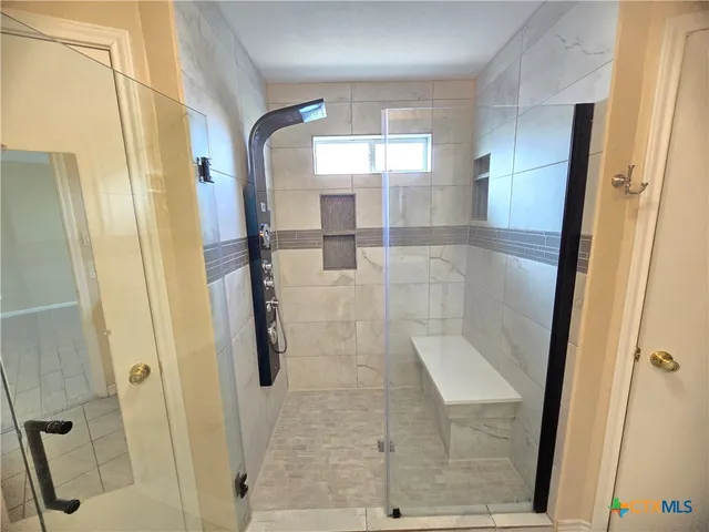 a bathroom with a shower