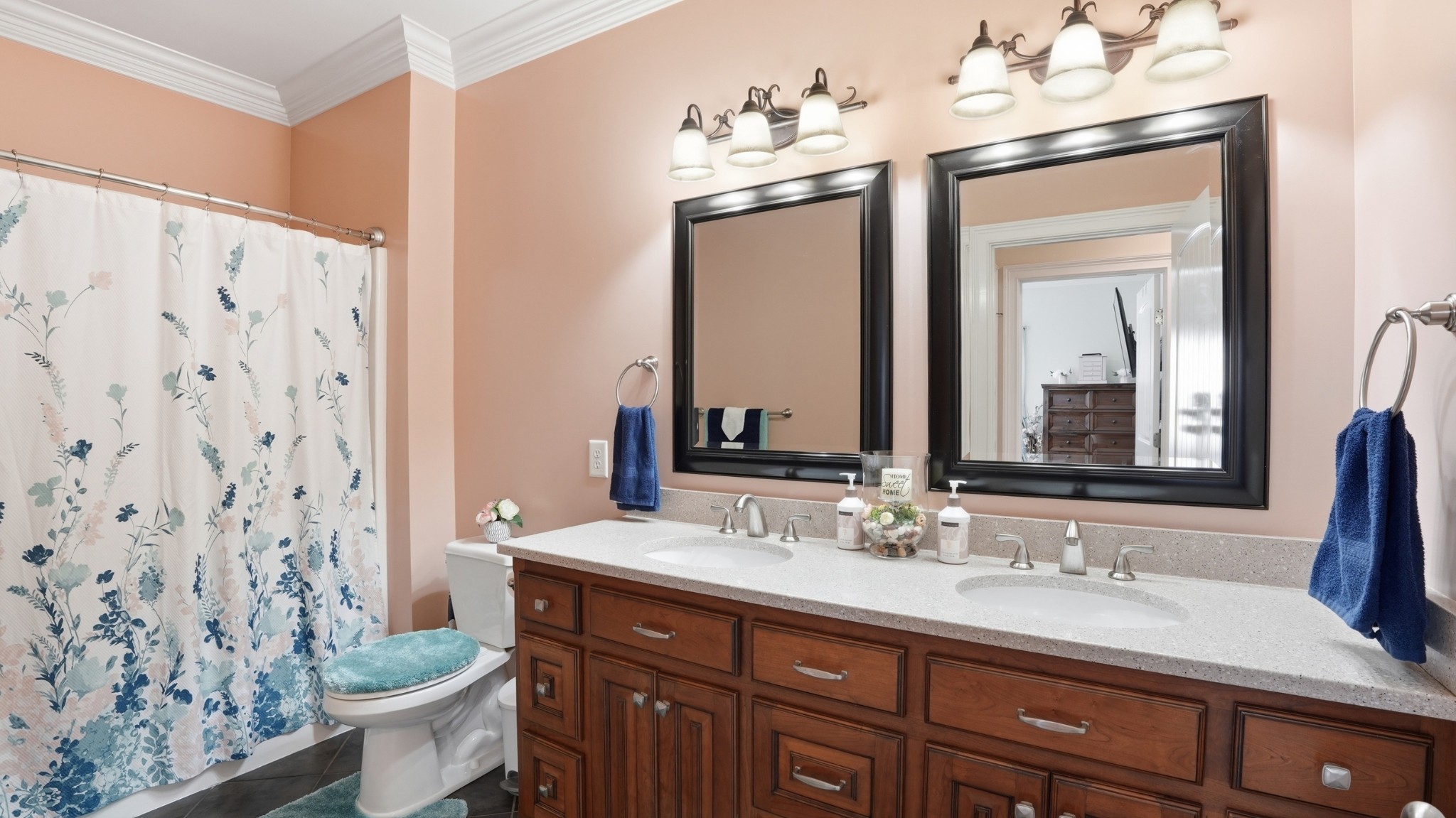 135 Vols Lane Estill Springs, TN 37330 - Photo 22 of 56 a bathroom with a double vanity sink mirror and toilet