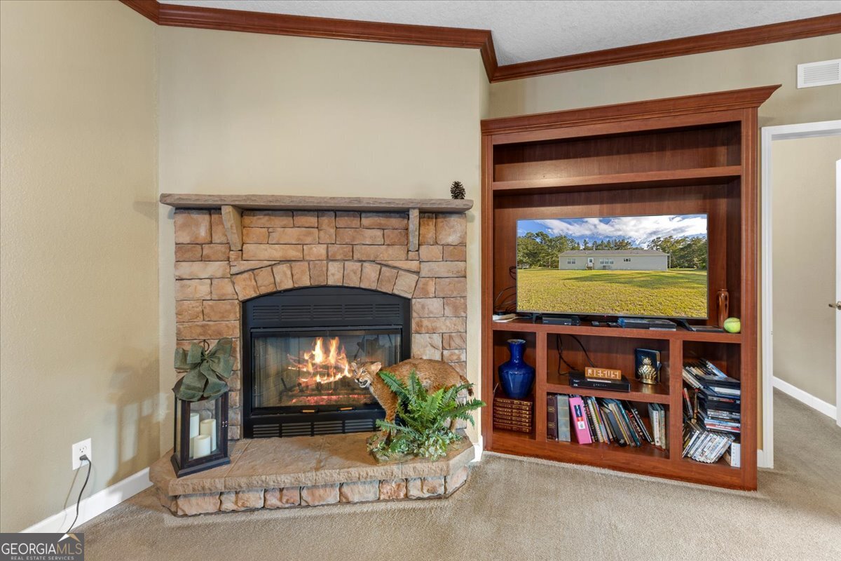 2273 Ga Highway 110 Folkston, GA 31537 - Photo 22 of 42 a living room with fireplace furniture and a flat screen tv