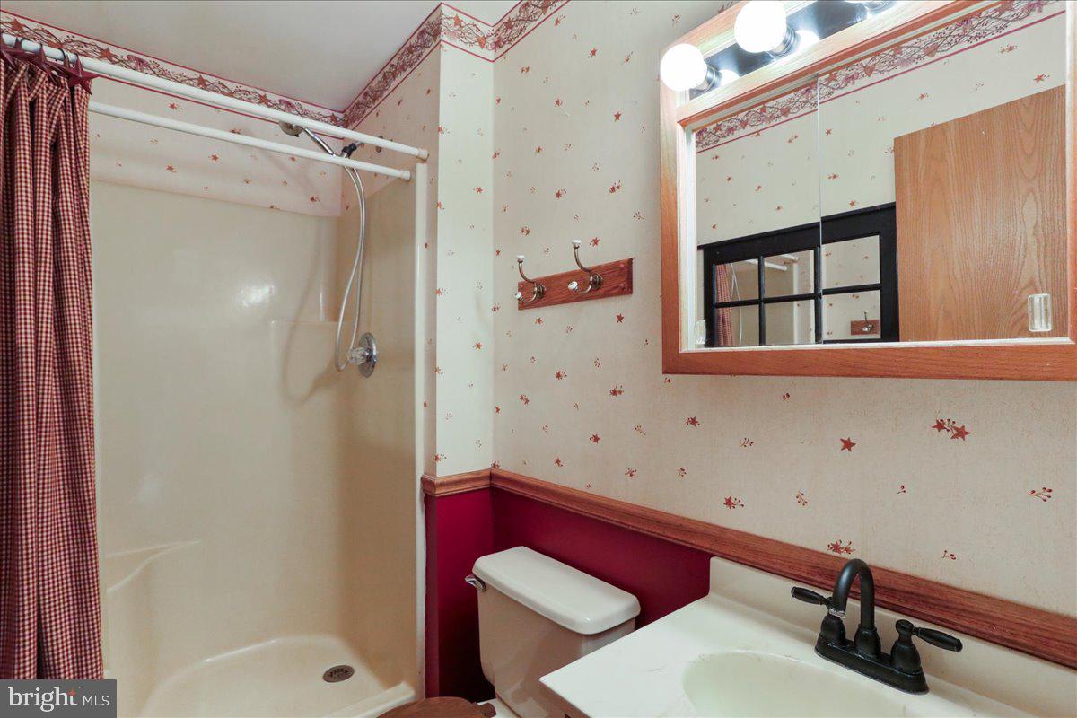 4045 North Stone Road Taneytown, MD 21787 - Photo 19 of 45 a bathroom with a sink a toilet and shower