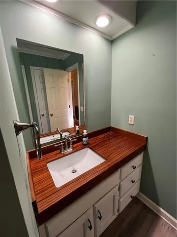 a view of wooden door