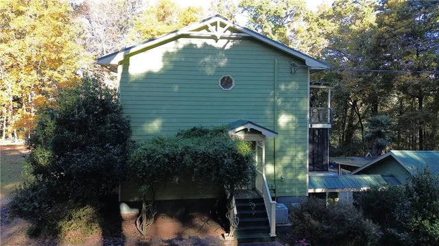 a view of a small yard front view of a house