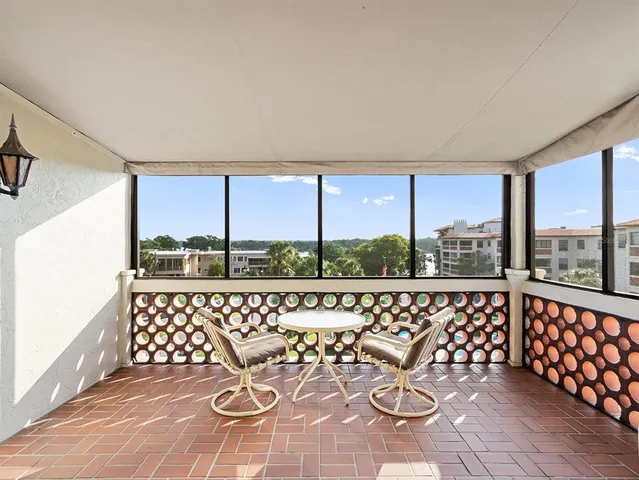 a view of a city from a balcony