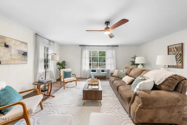 a living room with furniture