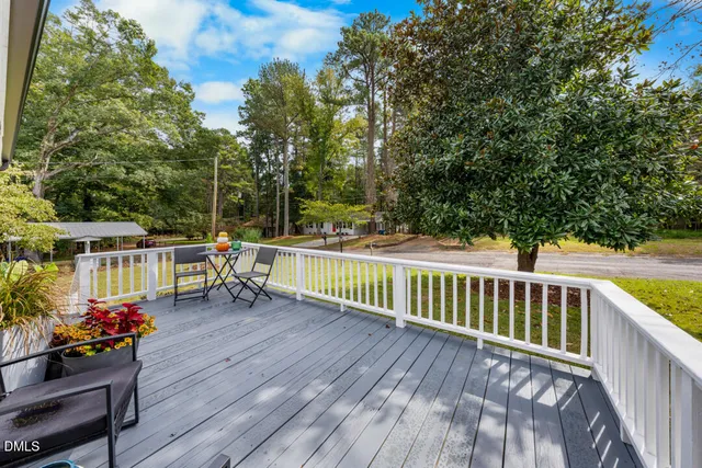 a view of deck with seating space