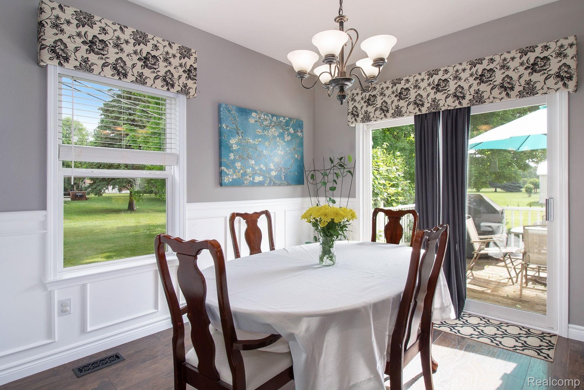 3950 Cemetery Road Fowlerville, MI 48836 - Photo 8 of 24 Dining Area with Walkout to Back Yard Deck and Patio Area
