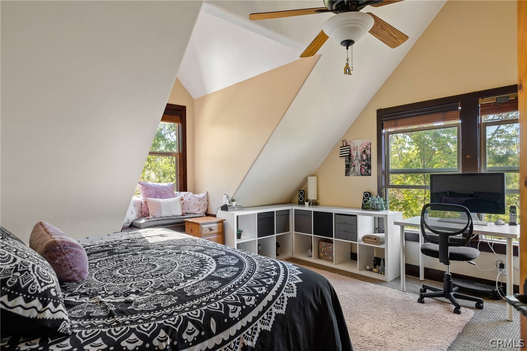 1224 Halifax Drive Lake Arrowhead, CA 92352 - Photo 20 of 35 a bedroom with a bed and a desk