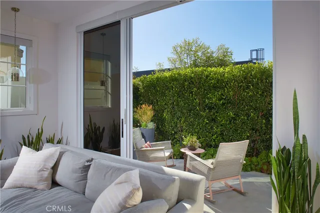 a outdoor living space with furniture