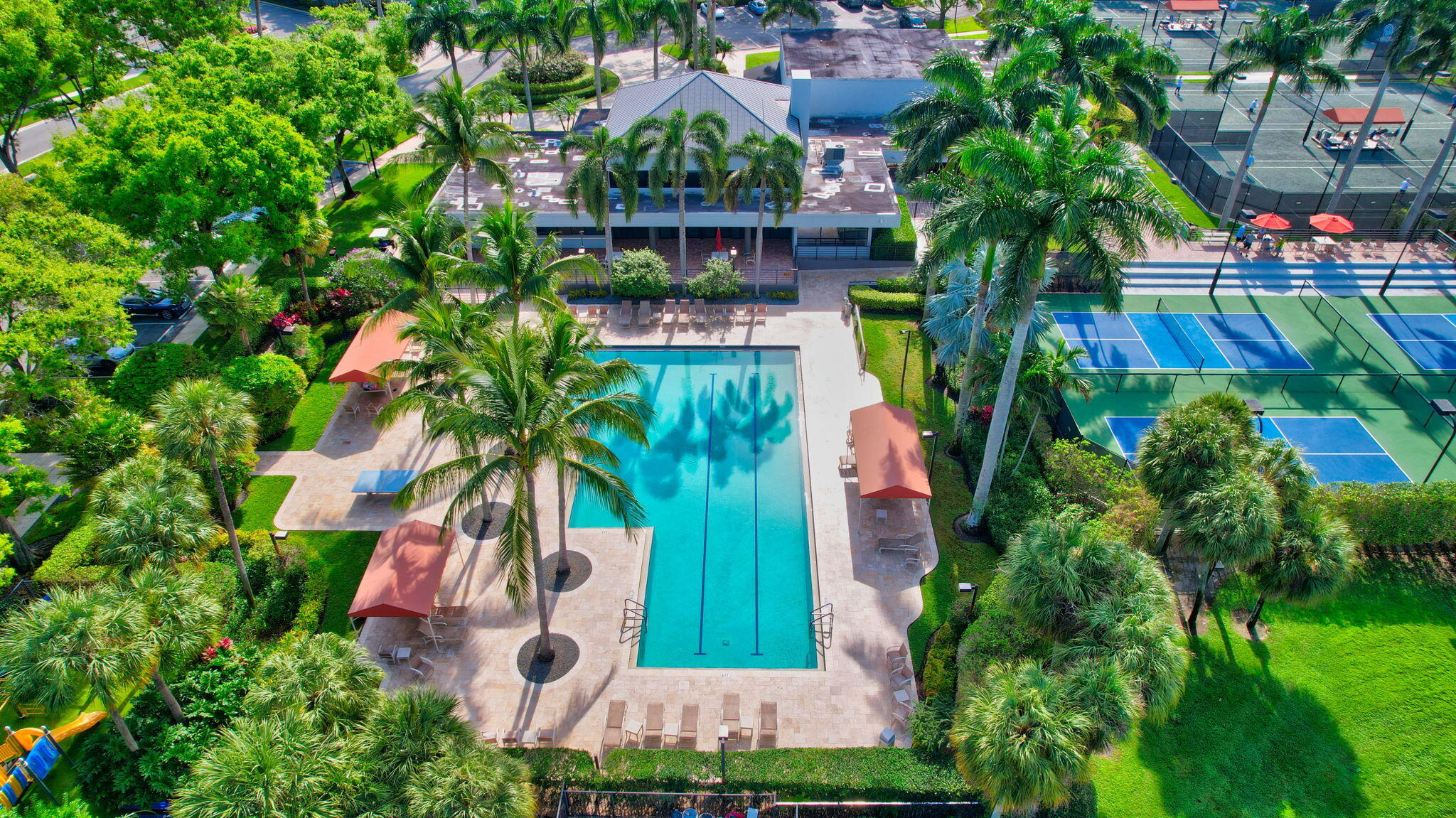 17108 Newport Club Drive Boca Raton, FL 33496 - Photo 26 of 39 an aerial view of residential house with outdoor space and swimming pool