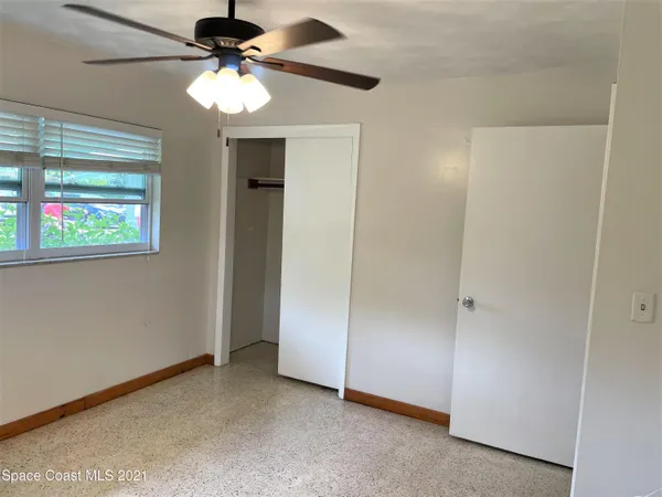 an empty room with a window