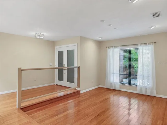 a view of a garden from a windows