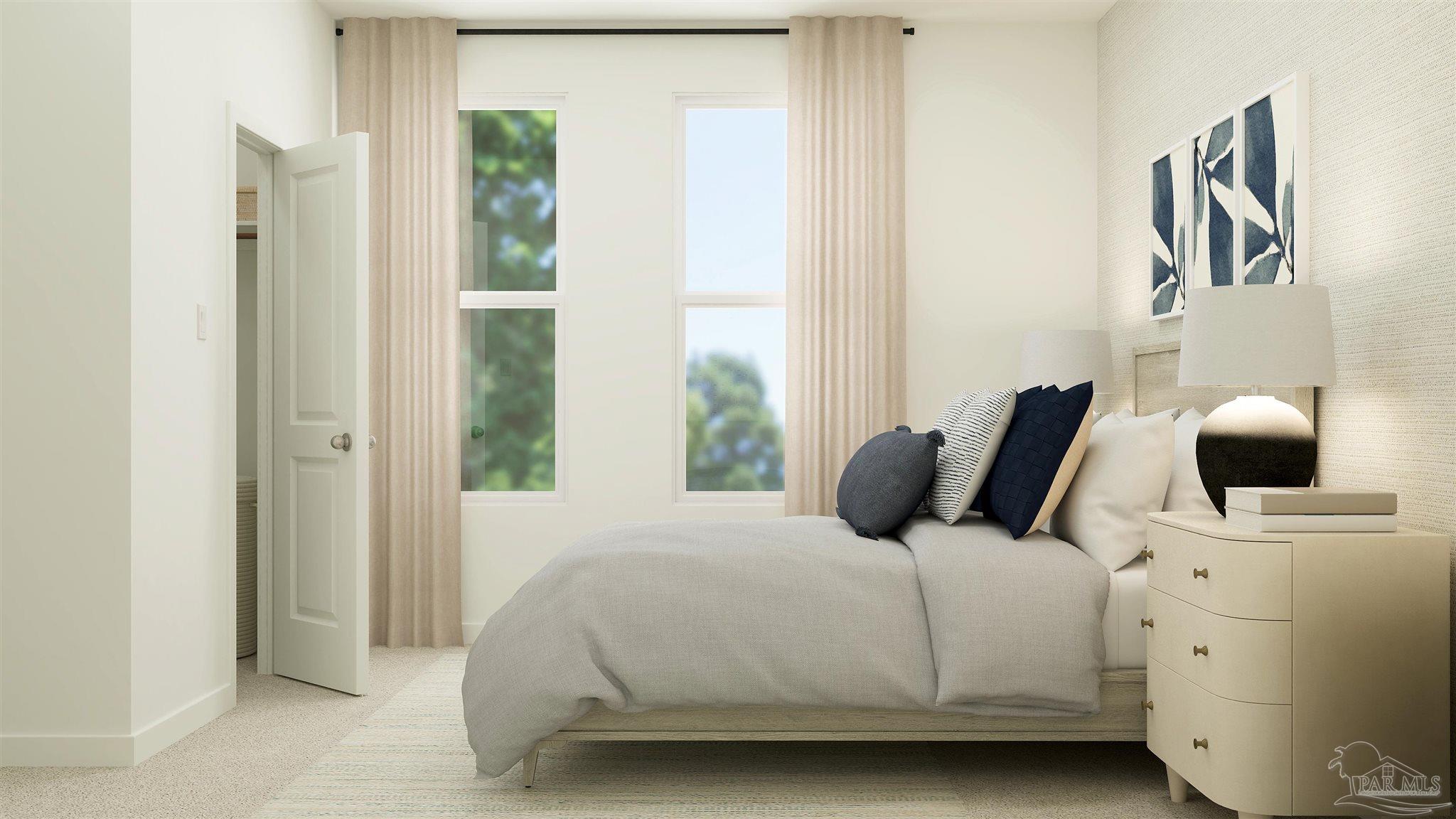 4770 Bald Eagle Road Pace, FL 32571 - Photo 19 of 21 a bedroom with a bed and a flat tv screen next to a window