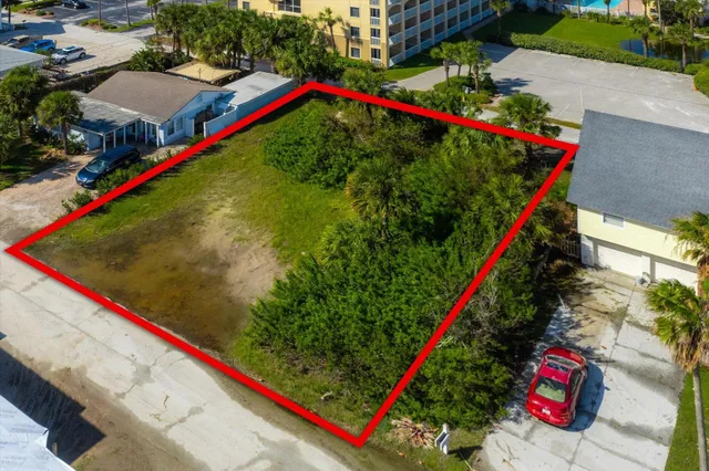 an aerial view of a and yard