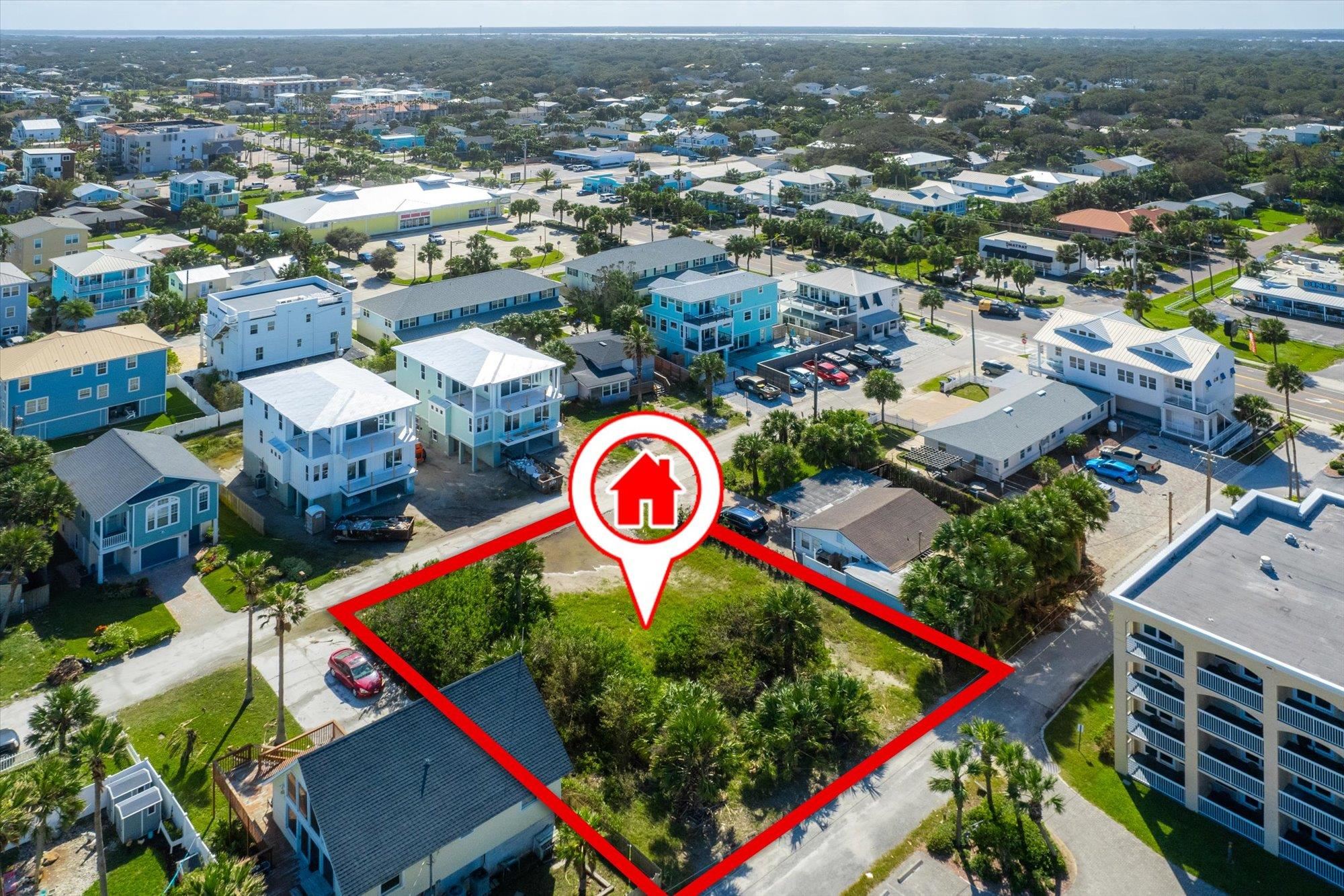 8 13th Street St. Augustine Beach, FL 32080 - Photo 14 of 50 an aerial view of a and yard