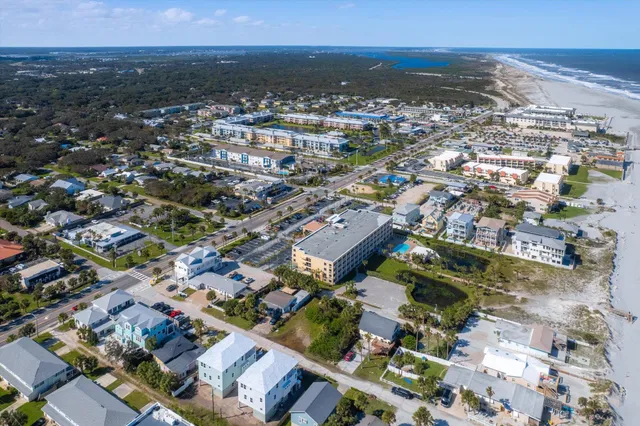 an aerial view of a city with lots of residential buildings