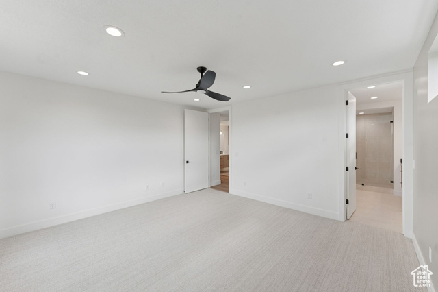 2280 East Outlaw Road, Unit 56 Kamas, UT 84036 - Photo 42 of 59 Unfurnished room with recessed lighting, a ceiling fan, and light carpet