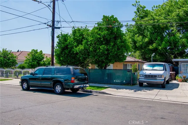 a car parked in front of a house