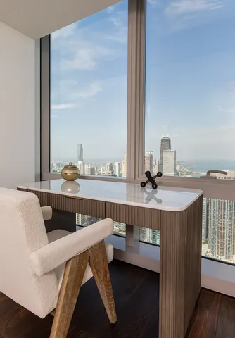 a view of dining room with furniture