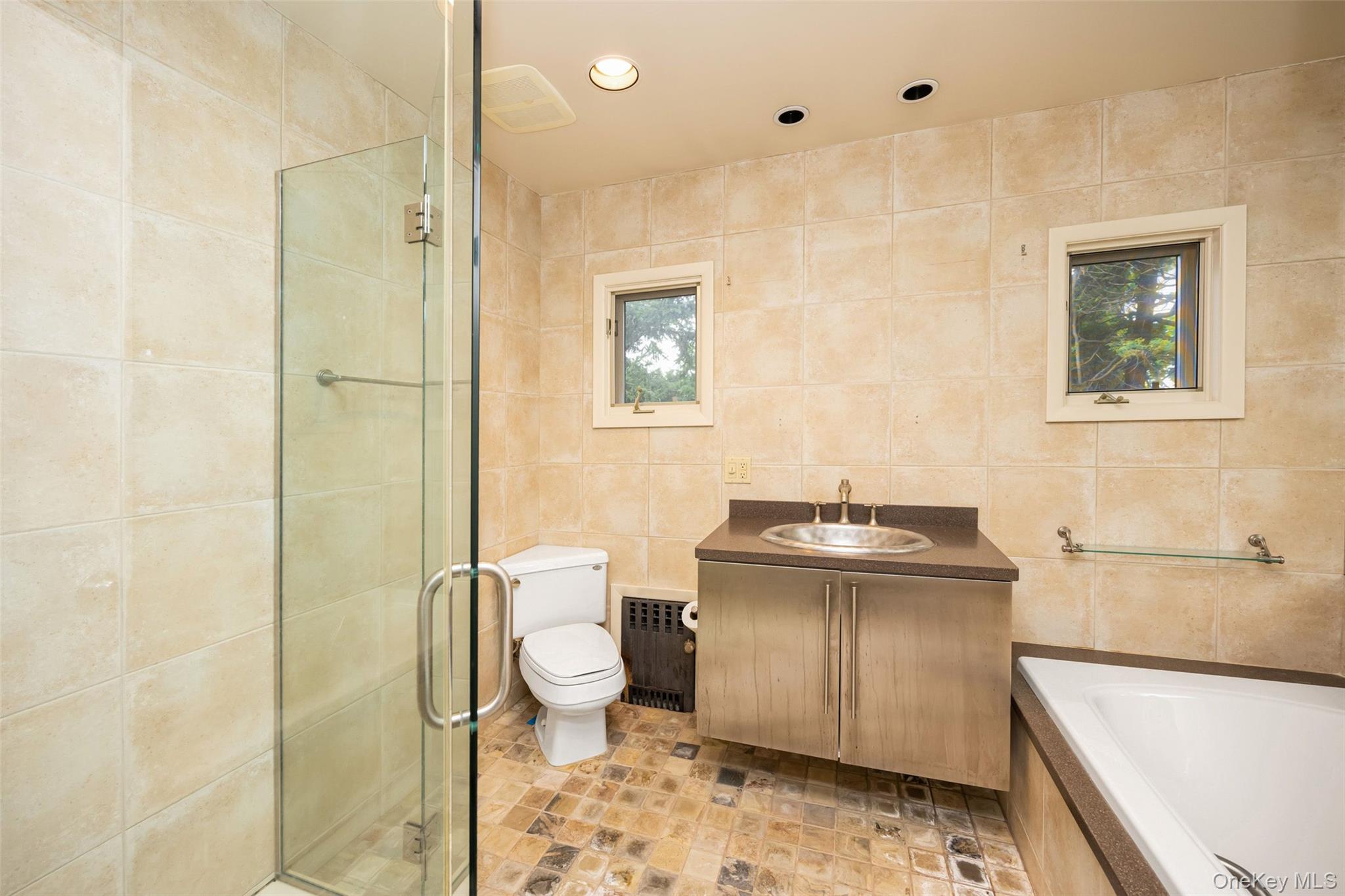 3 Buckingham Place Great Neck, NY 11021 - Photo 19 of 28 a bathroom with a sink toilet and shower