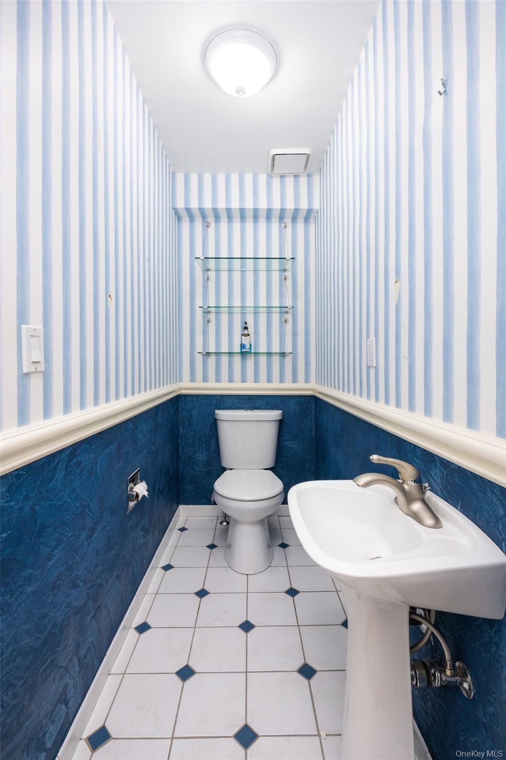 3 Buckingham Place Great Neck, NY 11021 - Photo 10 of 28 a bathroom with a sink a toilet and mirror