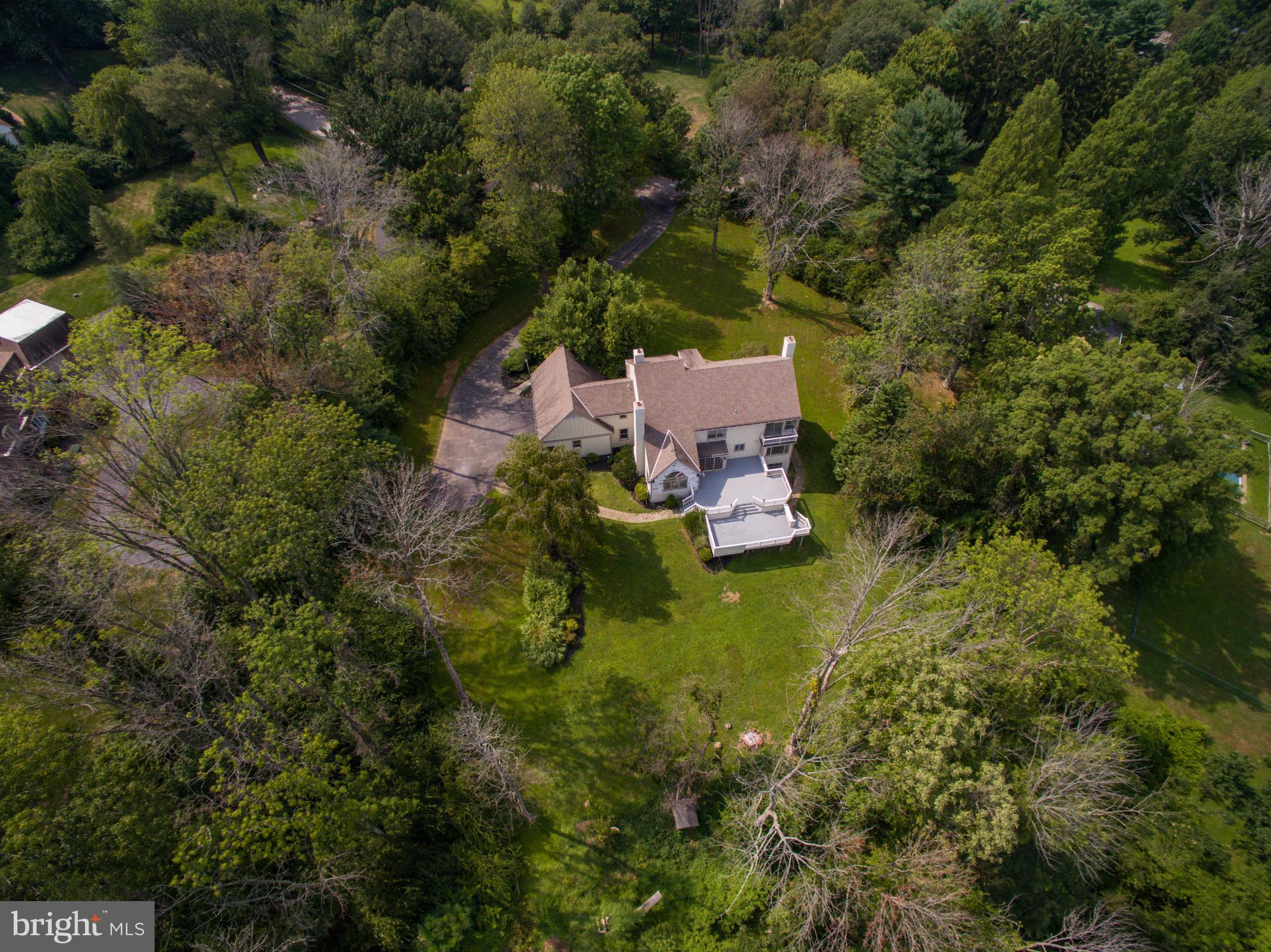 41 Old Covered Bridge Road Newtown Square, PA 19073 - Photo 58 of 58 an aerial view of a house with a yard basket ball court and outdoor seating
