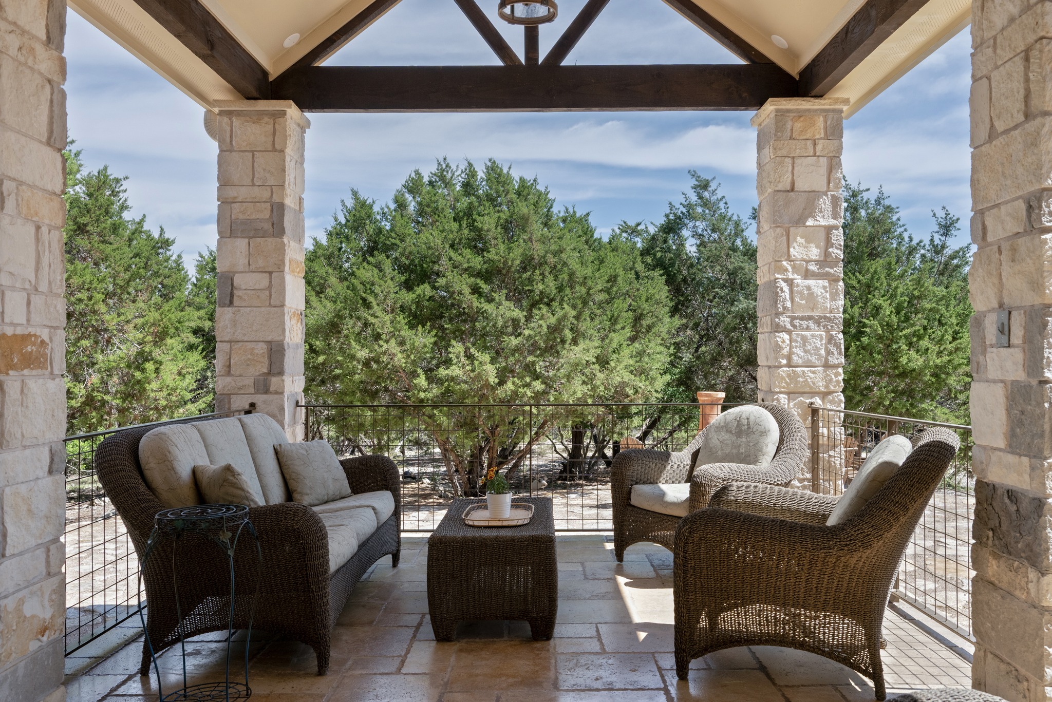 1001 La Cantera Leander, TX 78641 - Photo 28 of 40 a balcony with furniture and a potted plant