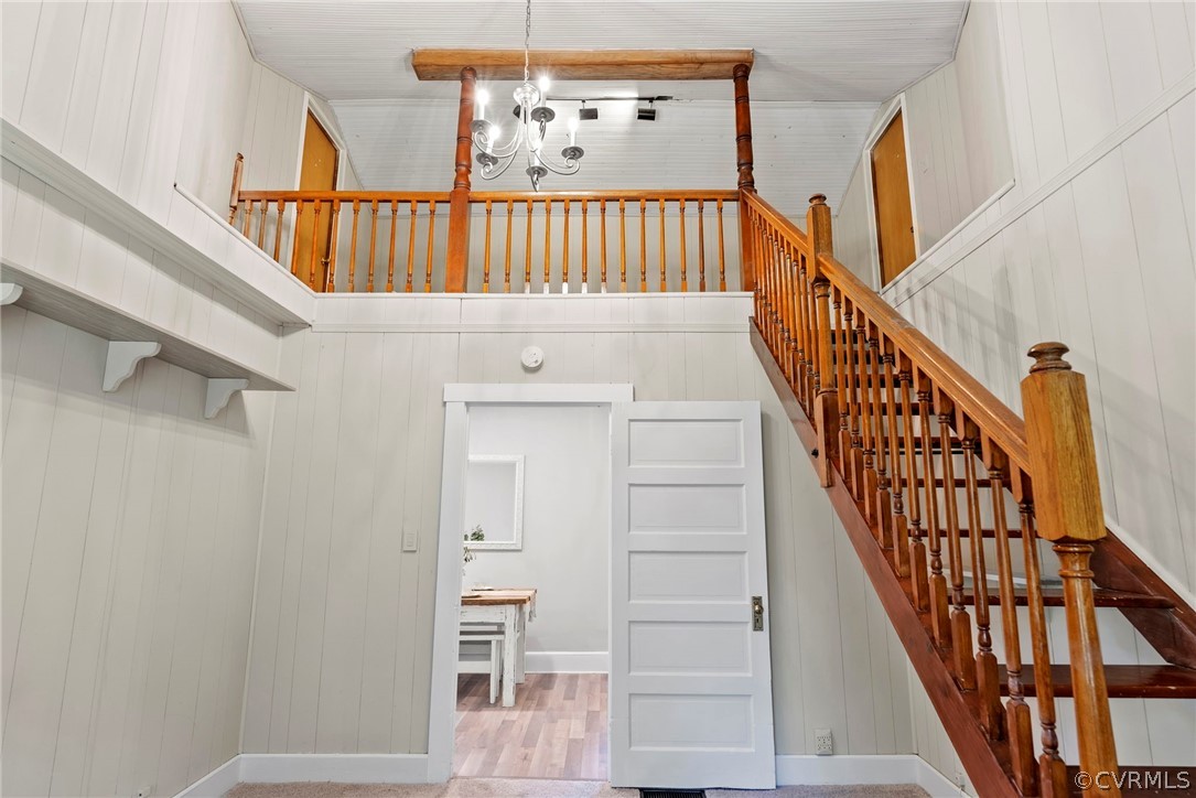 2510 Broad St Road Gum Spring, VA 23065 - Photo 31 of 44 a view of staircase with railing and white walls