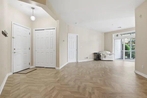 a view of a livingroom with a flat screen tv