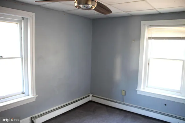 a view of a front of a house with a yard plants and a large tree