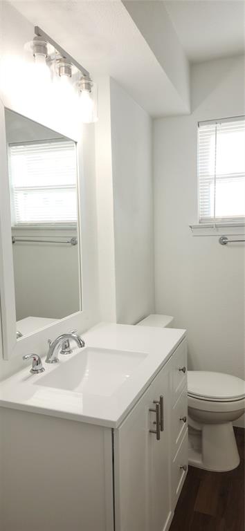 1029 Custer Road, Unit 1031 Richardson, TX 75080 - Photo 18 of 19 a bathroom with a sink a toilet and mirror