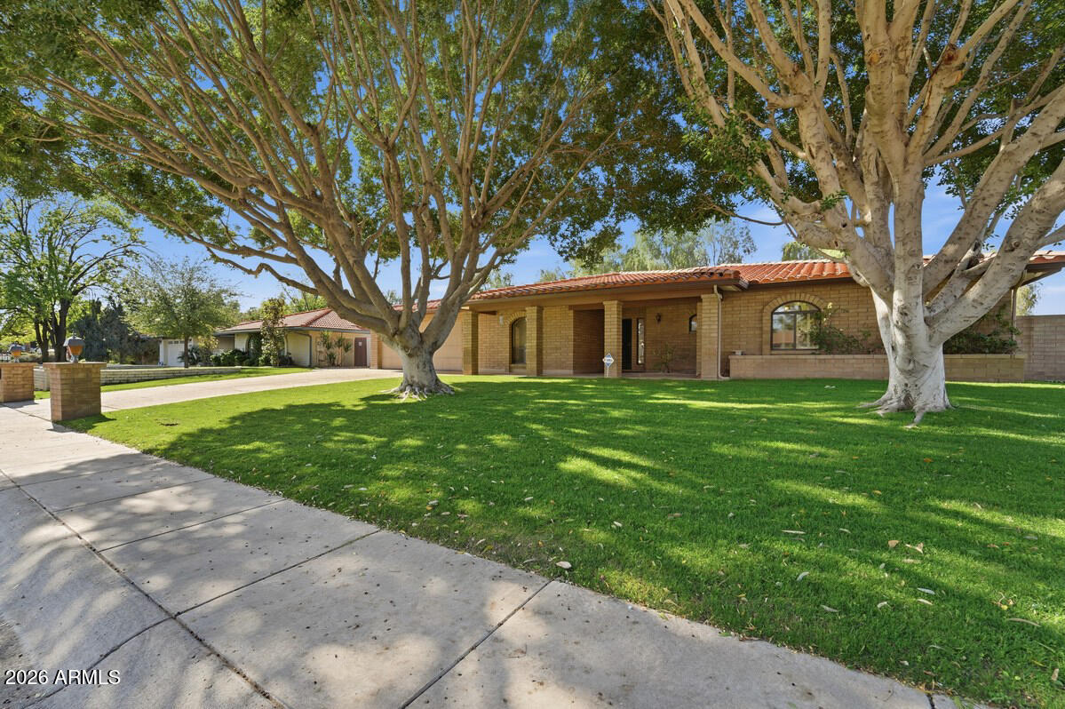 a view of house with a garden