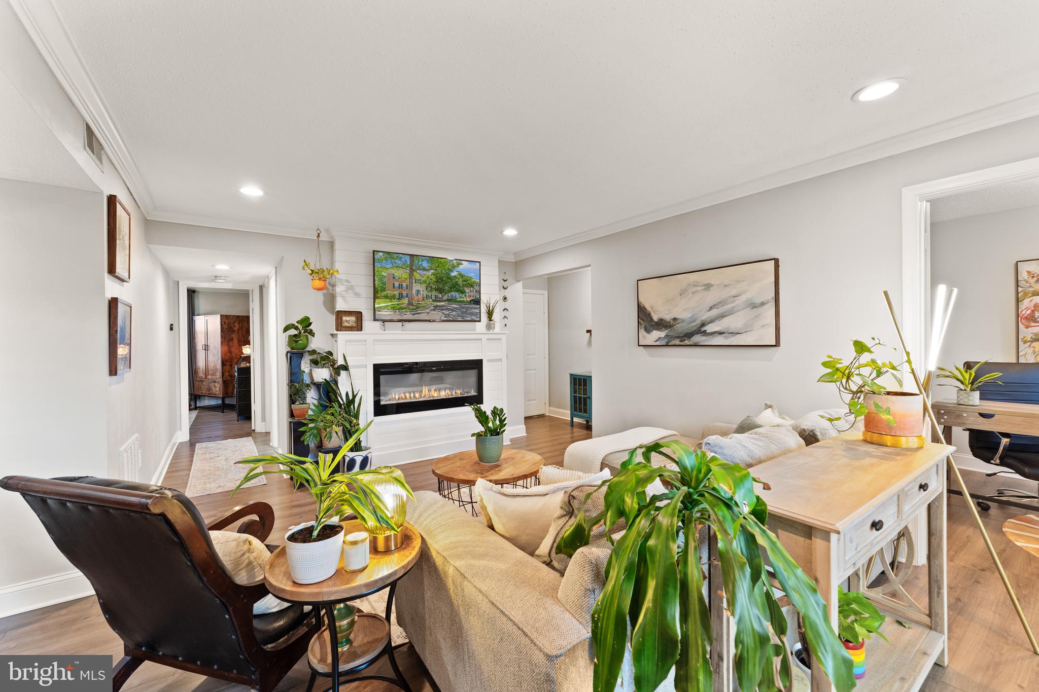An inviting electric fireplace