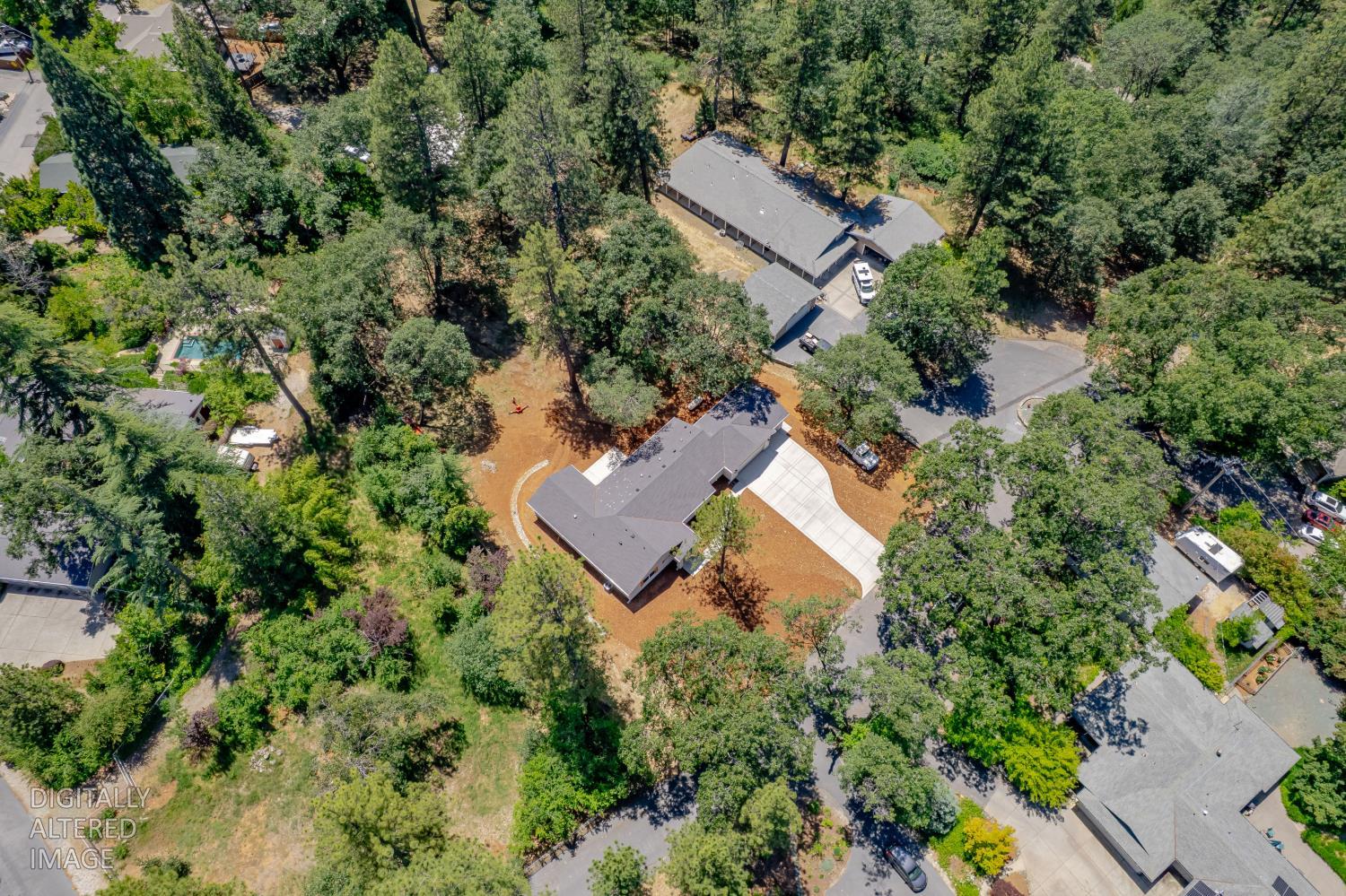 280 Jan Road Grass Valley, CA 95945 - Photo 47 of 66 an aerial view of a house with swimming pool and garden space