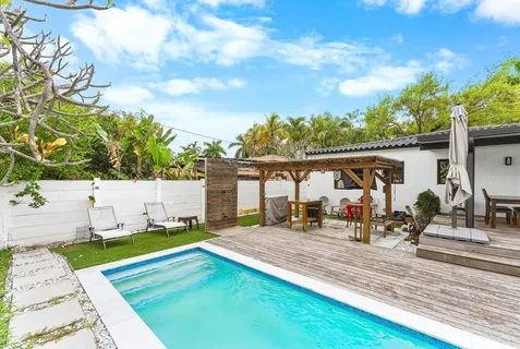 a view of a house with a patio