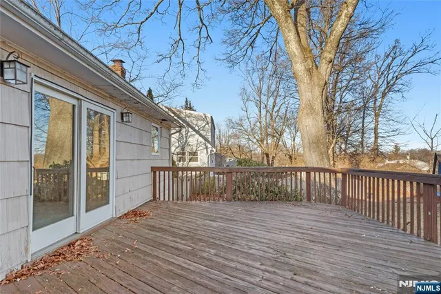 a view of a wooden deck