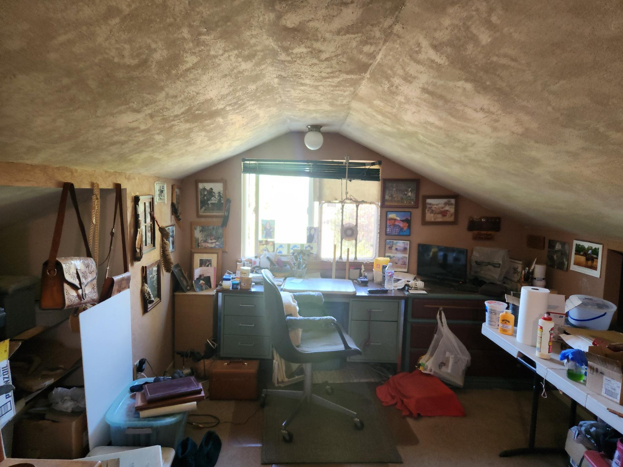 25965 Cir Bell Road Fall River Mills, CA 96028 - Photo 27 of 53 a living room with furniture a flat screen tv and a floor to ceiling window