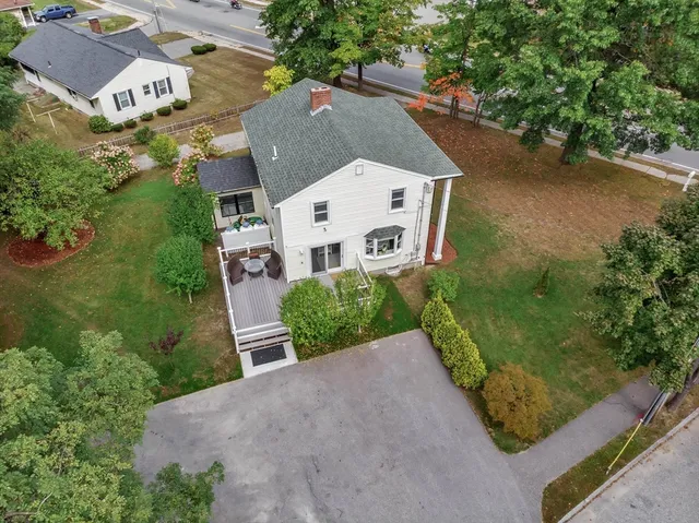an aerial view of a house