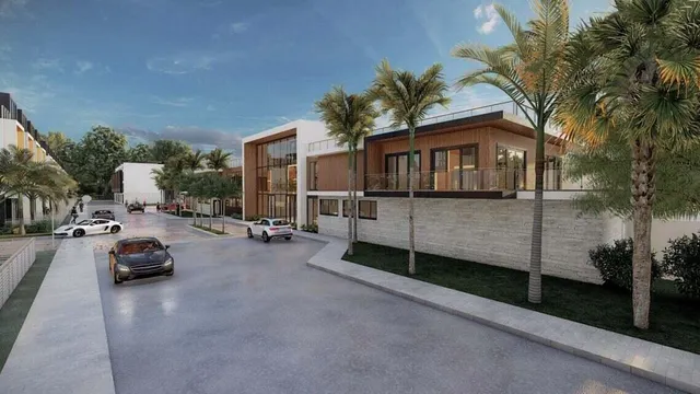 a view of car parked in front of house