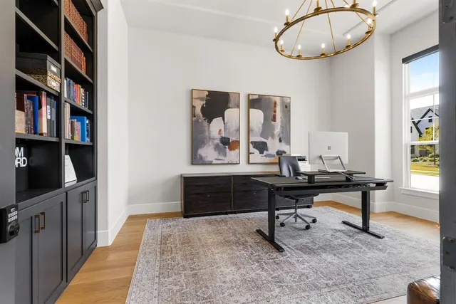 a view of a workspace with furniture