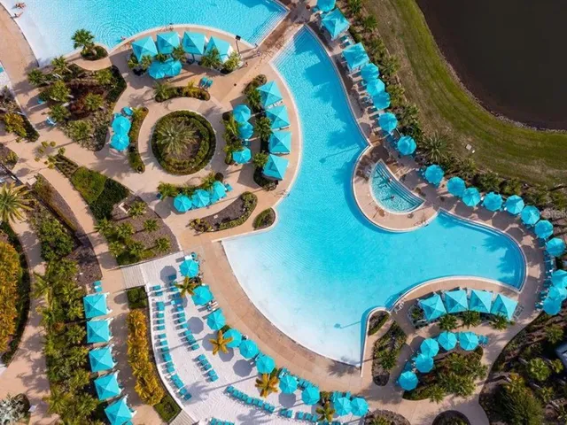 a view of a lake with a outdoor space