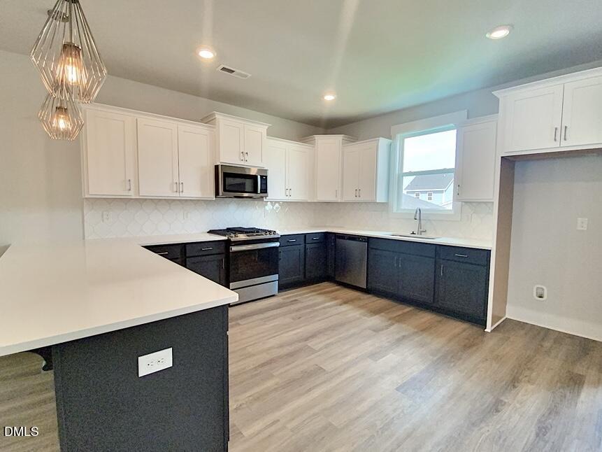 1309 Holding Village Way Wake Forest, NC 27587 - Photo 7 of 28 a kitchen with stainless steel appliances granite countertop a sink dishwasher a stove and a refrigerator with wooden floor