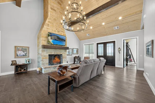 a living room with furniture