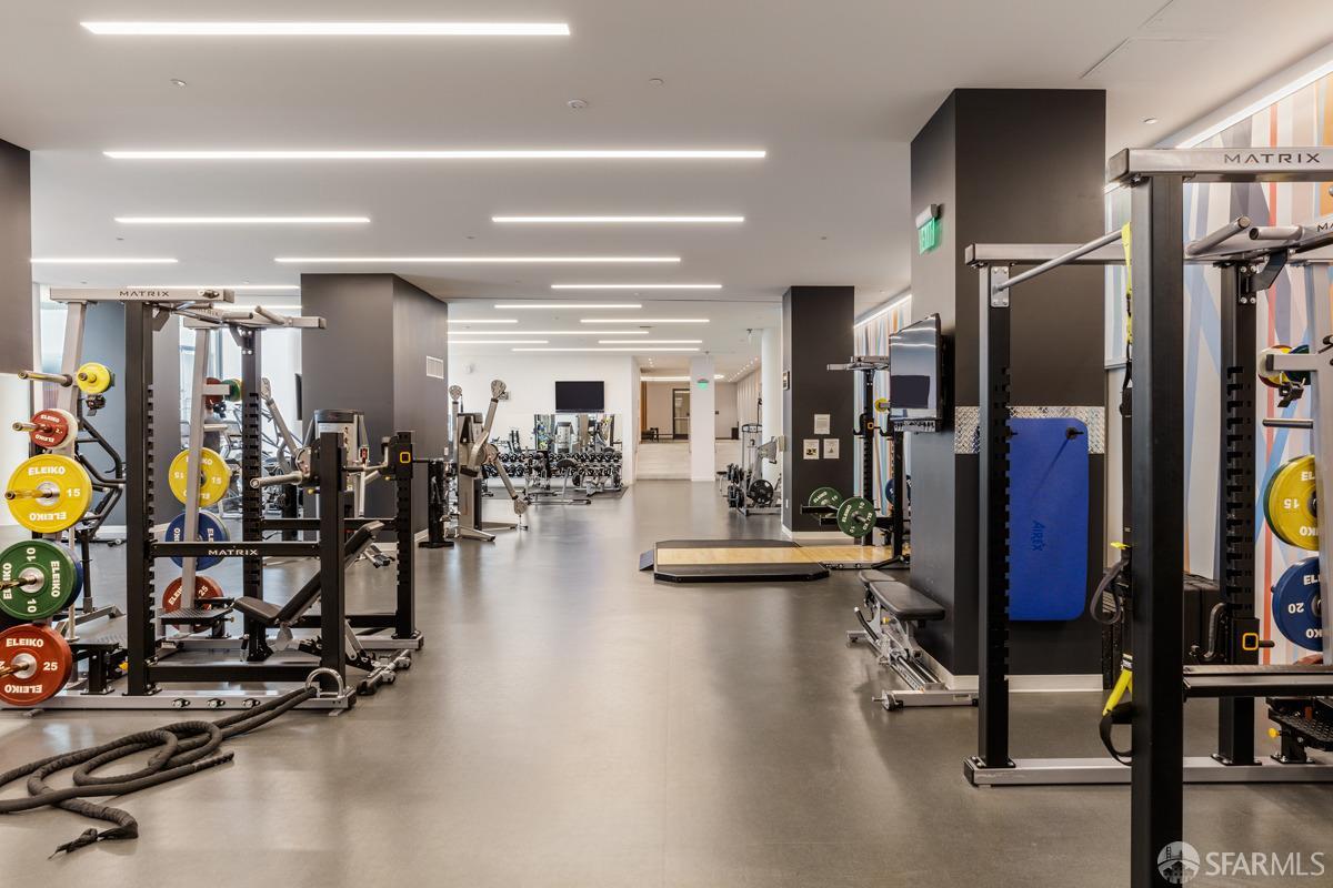 201 Folsom Street, Unit 22F San Francisco, CA 94105 - Photo 37 of 53 a view of a room with gym equipment