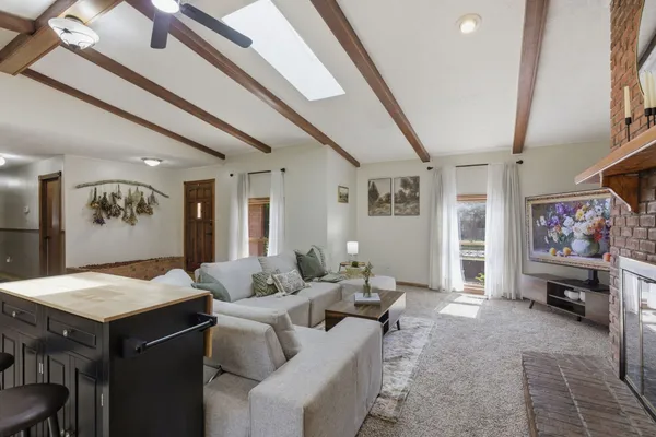 a living room with furniture and a furniture