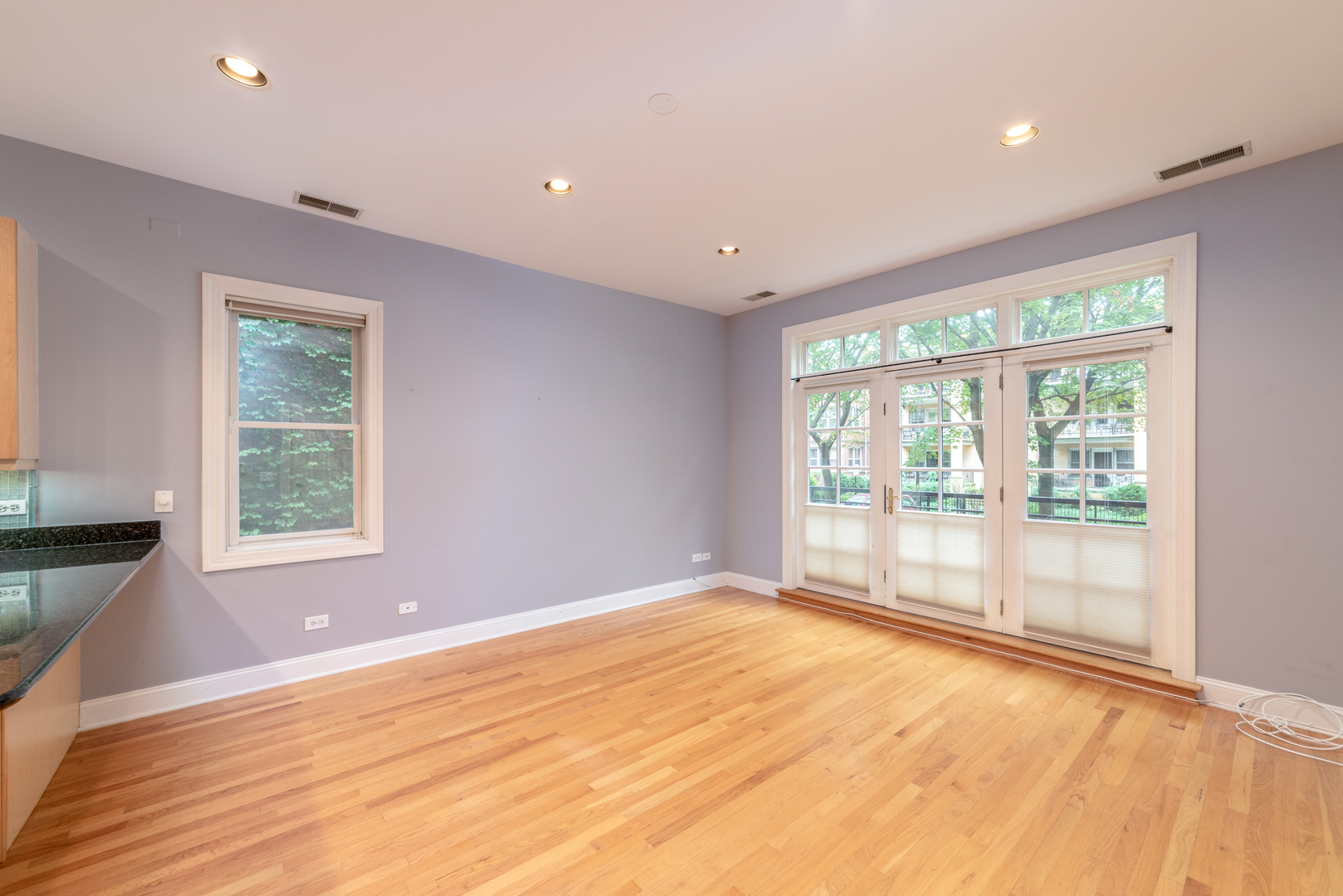 4425 North Racine Avenue, Unit 1S Chicago, IL 60640 - Photo 9 of 28 a view of an empty room with wooden floor and a window