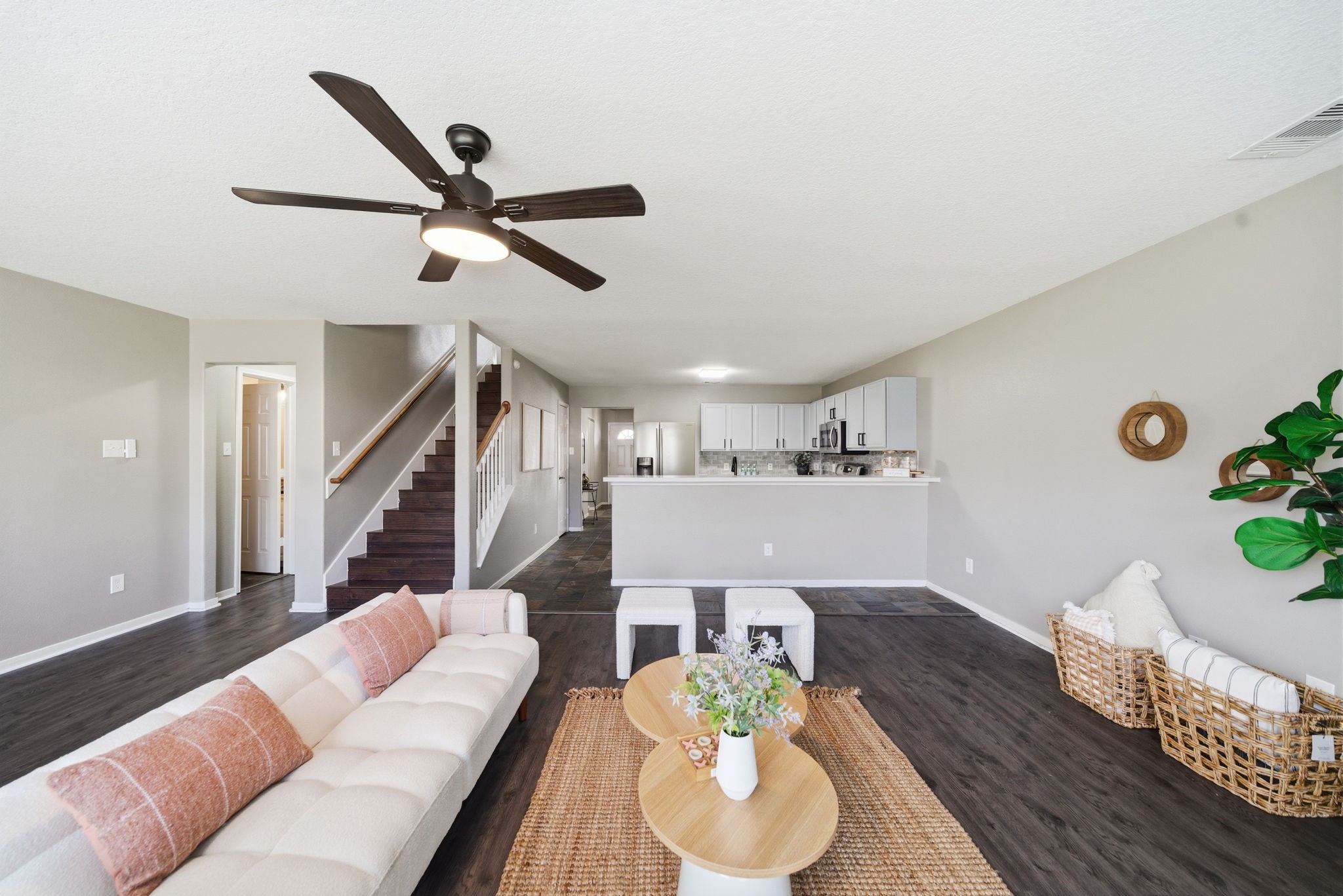 14422 Leafy Tree Drive Houston, TX 77090 - Photo 9 of 40 a living room with furniture and a wooden floor